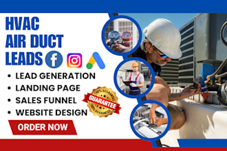 design hvac landing page hvac website to generate hot hvac leads airduct leads