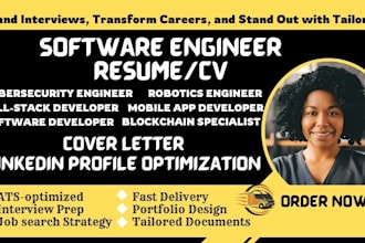 write full stack developer, software engineer, ai, devops, cybersecurity resume