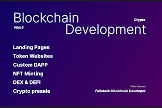 design crypto landing page, defi, nft marketplace and web3 integration