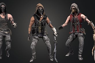 stylized 3d character model,unity rigging, 3d character high definition 3d robot