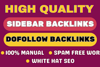 create high da and DR sidebar blogroll backlinks