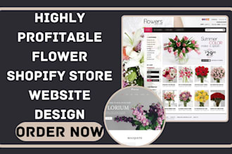 design flower website florist website flower shopify shop droshipping store