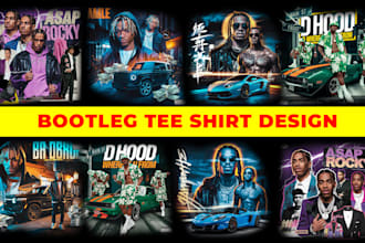 create turn your ideas into a custom bootleg 90s tee design