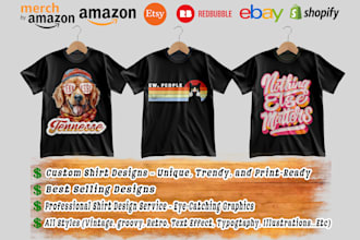 design original custom t shirt for merch by amazon, MBA and etsy