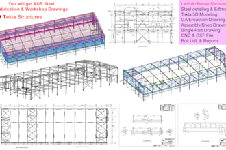 do structural steel detailing and fabrication shop drawing in tekla