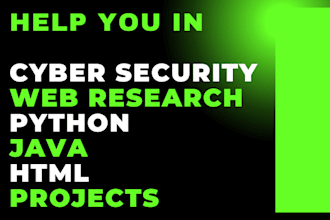 cyber security web research python java html  projects
