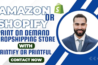 setup print on demand shopify and amazon dropshipping with printify printful