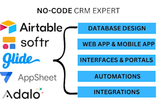 build database, automations, apps, portals with airtable, softr, appsheet, glide
