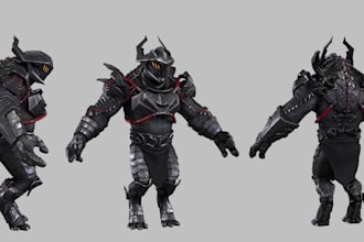 create 3d character model 3d game character for video game, printing