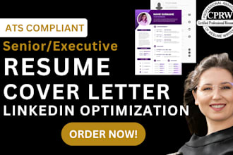 write your executive resume, cover letter and optimize linkedin in 6 hours