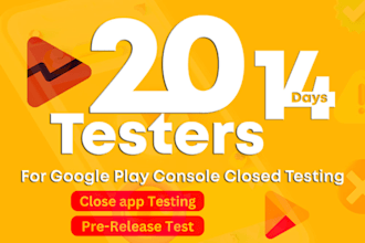 provide you 20 testers and upload your android app on your or either my console