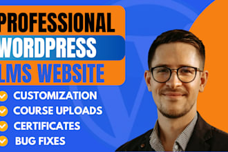 build wordpress elearning lms website with learndash