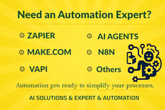setup zapier, make, zap n8n automations, workflows, and API integrations expert
