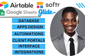 create webapp and mobile app with appsheet, softr, glide, google sheet, airtable