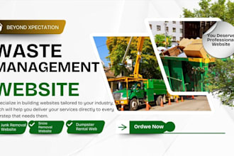 design junk removal and hauling website, dumpster rental website, snow removal