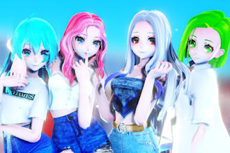 completely fix, edit and rig your model 3d for mmd, mmd pv, koikatsu, vrm,vrchat
