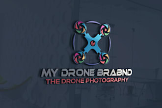 design creative modern drone photography and 3d logo