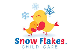 design snow flakes childcare logo