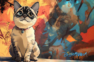 draw pet portrait with disney style