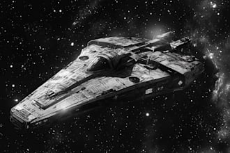 create spaceship concept art for you