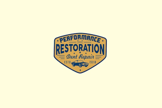 design simple old school paint less dent repair logo
