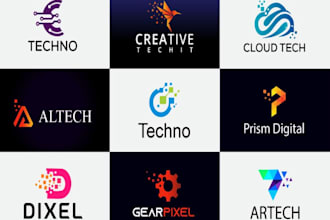 make tech startup app crypto and technology logo design