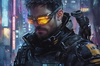 design stunning sci fi, cyberpunk, portrait art
