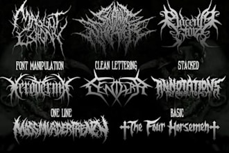 make brutal death metal, deathcore, black metal band logo