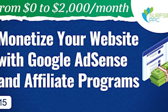 make website and add google adsense ads with seo traffic