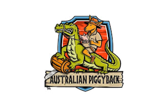 design unique australian piggy back logo