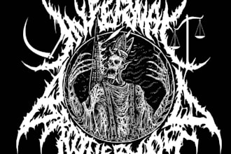 draw black, slam, or death metal logo for your band