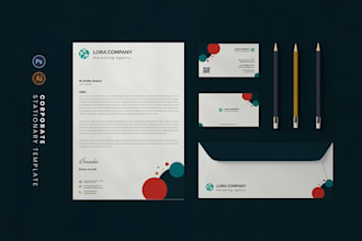 make business card design letterhead, full stationery design