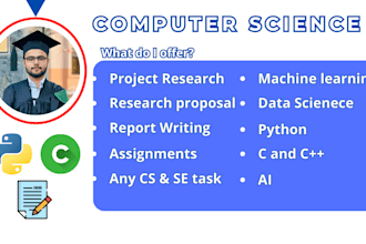 do all computer science tasks, projects, report writing, and programing