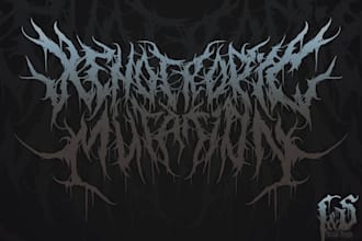 make a raw dungeon synth logo