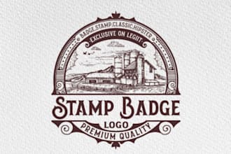 do professional retro vintage stamp, badge logo