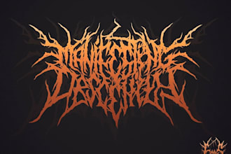 draw a detailed, brutal metal band logo