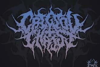 design phonk, graffiti, nu metal, trap metal and death metal band logo
