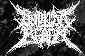 design a slamming death metal logo font with chrome