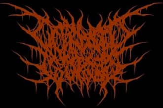 create chrome metallic black slaming, goregrind, brutal death metal logo design