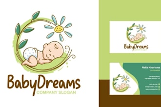 make adorable kids baby logo, baby products design