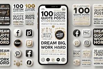 design 100 png quote posts with a clean white background