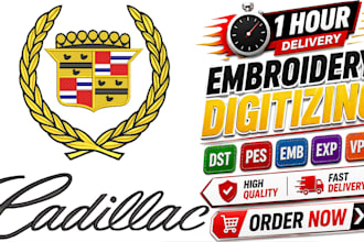 do embroidery digitizing for polo shirt, cap, patch, jacket