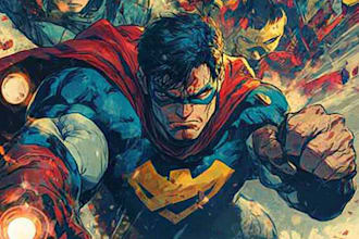 create a comic book superhero illustration marvel comic