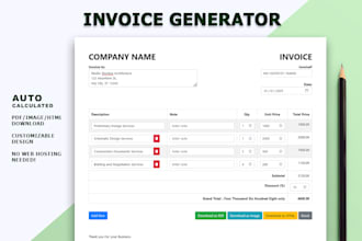 provide auto calculated digital invoice generator