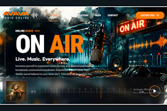 build online radio station website podcast website music website event website
