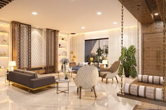 recreate commercial apartment, farm house interior, villa living, storage room