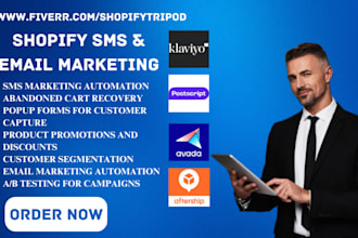 setup shopify store sms marketing automizely klaviyo postscript avada aftership