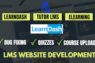 build elearning lms website using tutor lms, learndash or learnpress