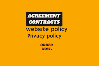 write company, website privacy policy terms and condition, contract agreement
