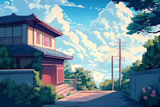 make an background anime any in style for you